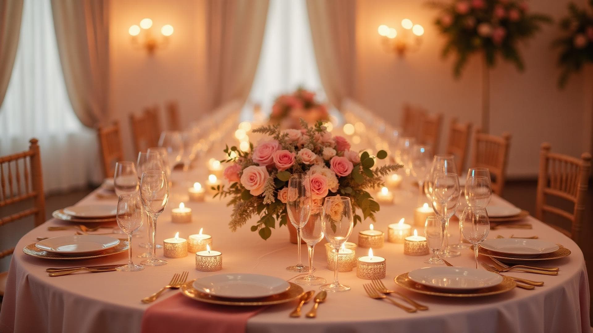 Decoración elegante de evento, ejemplo de invitación digital personalizada