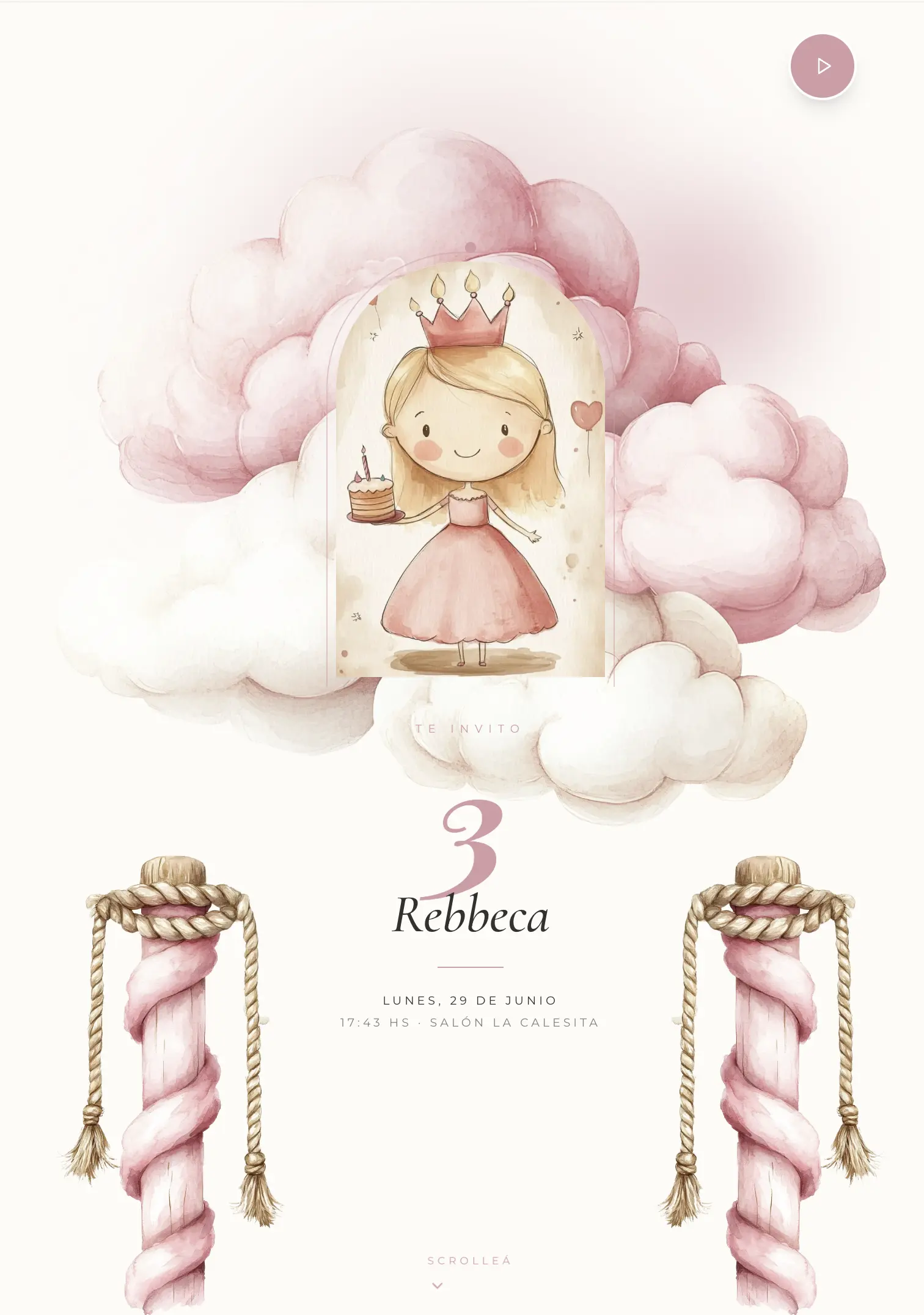 Invitación digital Carrusel — plantilla para cumpleaños
