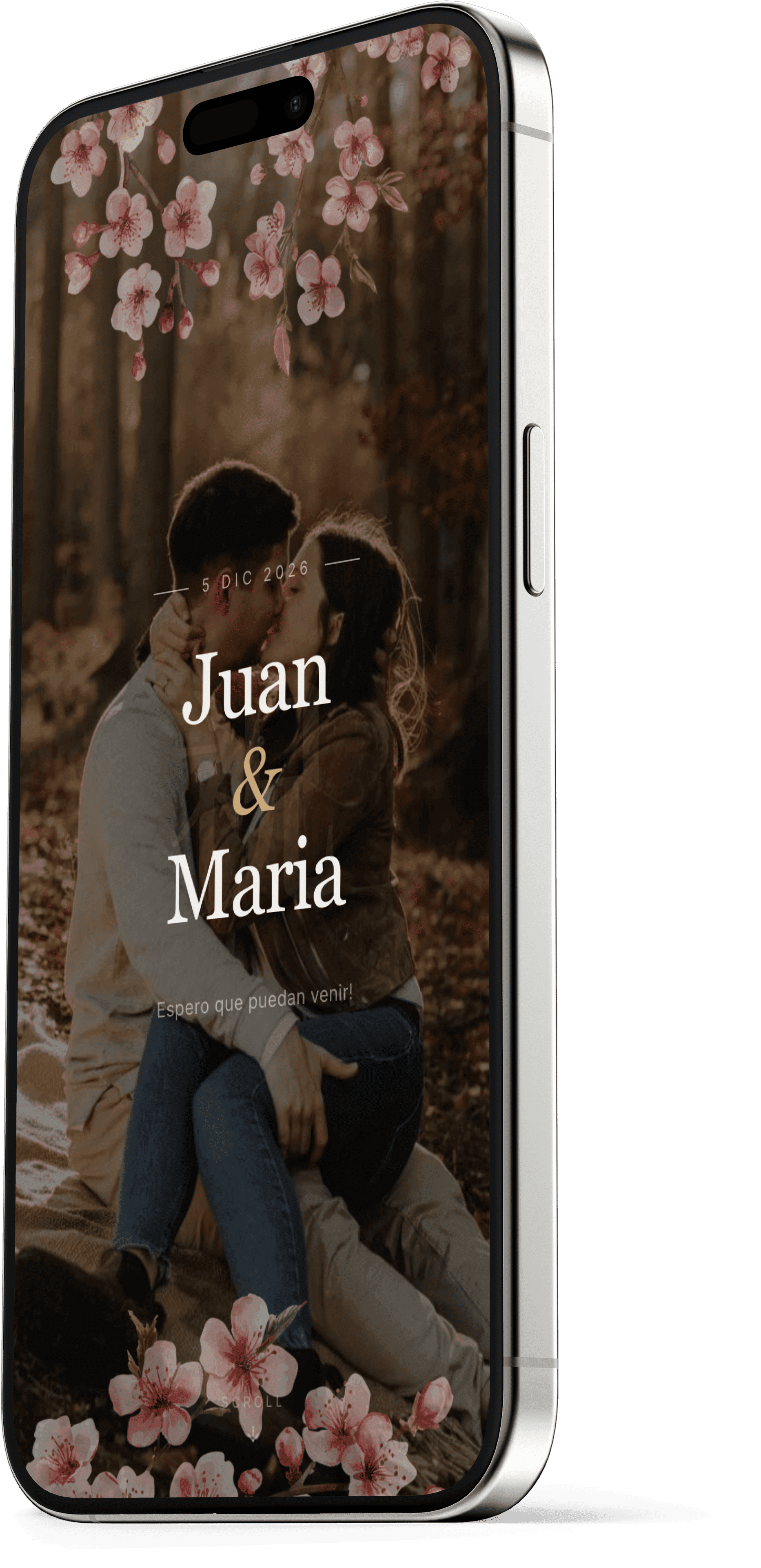 Decoración elegante de evento, ejemplo de invitación digital personalizada